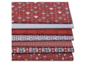 4058896367895 - Patchwork- und Quiltpaket Landhaus bordeaux-grau