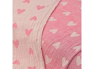 4058896368144 - Doubleface Musselin Doppel-Gaze Herz rosa-color