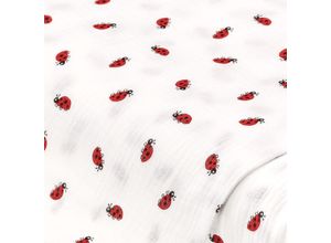 4058896371472 - Musselin Doppel-Gaze Marienkäfer weiß-color