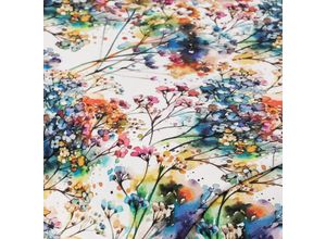 4058896372349 - Baumwoll-Jersey-Digitaldruck „Aquarellblumen“ mit Elasthan bunt