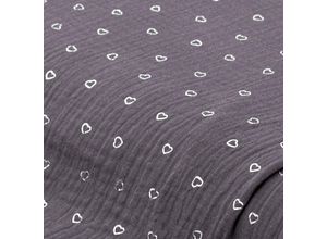 4058896376934 - Musselin Doppel-Gaze Herzchen“ grau silber