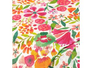 4058896380139 - Voile Blumen pink orange grün weiß