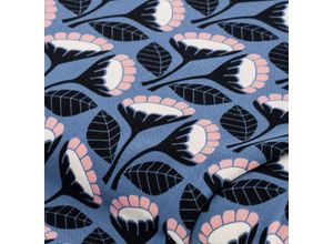 4058896381471 - French Terry Blume blau-color
