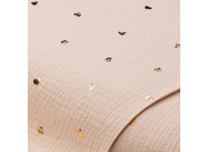 4058896381495 - Musselin Doppel-Gaze „Herzen“ natur gold