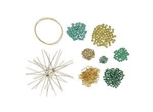 4058896382058 - Drahtsterne-Set gold-grün 5 Stück