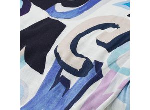 4058896390657 - Viskose-Blusenstoff   Javanaise ABC im Leinen-Look blau