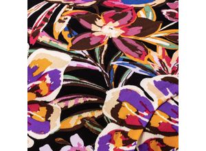 4058896391166 - Viskose-Blusenstoff   Javanaise Blumen schwarz-bunt