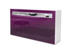 4058905007590 - Sideboard Anrichte Kommode Schrank Valencia in Weiß - Hochglanz & Naturtöne - Brombeer Hochglanz Brombeer Hochglanz - Brombeer Hochglanz 4058905007590 - Sideboard Anrichte Kommode Schrank Valencia in Weiß - Hochglanz & Naturtöne - Brombeer Hochglanz Brombeer Hochglanz - Brombeer Hochglanz