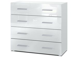 4058905009938 - Kommode Schrank Anrichte Sideboard Pavos in Weiß - Hochglanz & Naturtöne - Weiß Hochglanz - Weiß Hochglanz - Vladon