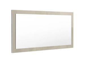 4058905016042 - Wandspiegel Spiegel Lima Flur Diele Hochglanz Naturfarben - Sandgrau Hochglanz 110 x 52 cm - Sandgrau Hochglanz 110 x 52 cm - Vladon