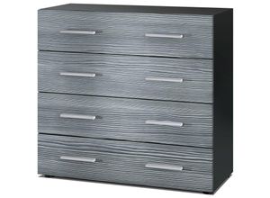 4058905051456 - Kommode Schrank Anrichte Sideboard Pavos in Schwarz - Hochglanz & Naturtöne - Avola-Anthrazit - Avola-Anthrazit - Vladon