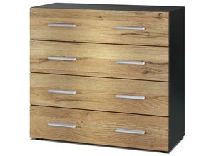 4058905051555 - Kommode Schrank Anrichte Sideboard Pavos in Schwarz - Hochglanz & Naturtöne - Eiche Natur - Eiche Natur - Vladon 4058905051555 - Kommode Schrank Anrichte Sideboard Pavos in Schwarz - Hochglanz & Naturtöne - Eiche Natur - Eiche Natur - Vladon