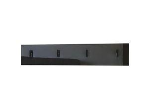 4058905069598 - Wandgarderobe Garderobenleiste Wandpaneel Linea V2 - Hochglanz oder Naturtöne - Schwarz Hochglanz - Schwarz Hochglanz - Vladon