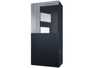 4058905183409 - Vitrine Standvitrine Hängevitrine Highboard Hochschrank Movie Schwarz - Absetzungen in Avola-Anthrazit - Absetzungen in Avola-Anthrazit - Vladon