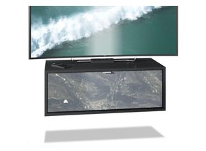 4058905237447 - Lowboard tv Board Hängeschrank Lana in Schwarz matt - Hochglanz & Naturdekor - Fronten in Marmor Graphit Lowboard Lana 80 - Fronten in Marmor Graphit 4058905237447 - Lowboard tv Board Hängeschrank Lana in Schwarz matt - Hochglanz & Naturdekor - Fronten in Marmor Graphit Lowboard Lana 80 - Fronten in Marmor Graphit