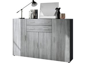 4058905249013 - Highboard Sideboard Kommode Anrichte Aron in Anthrazit matt - Hochglanz & Natur - Fronten in Avola-Anthrazit - Fronten in Avola-Anthrazit - Vladon