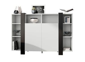 4058905250903 - Highboard Kommode Anrichte Buffet Wohnzimmer Schrank Ida V2 in Weiß - Blenden in Schwarz matt Ida Highboard V1 - Blenden in Schwarz matt Ida