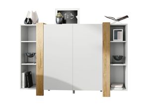 4058905251382 - Highboard Kommode Anrichte Buffet Wohnzimmer Schrank Ida V2 in Weiß - Blenden in Eiche Natur Ida Highboard V2 - Blenden in Eiche Natur Ida Highboard