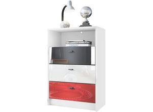 4058905255441 - Kommode Nachttisch Nachtkonsole Anrichte Pino V2 Fußball Bundesliga in Weiß matt - Fronten Rot Schwarz & Rot ohne led Beleuchtung - Fronten Rot 4058905255441 - Kommode Nachttisch Nachtkonsole Anrichte Pino V2 Fußball Bundesliga in Weiß matt - Fronten Rot Schwarz & Rot ohne led Beleuchtung - Fronten Rot