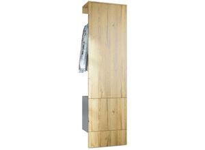 4058905259852 - Garderobenset Flur Garderobe Diele Paneel Möbel Carlton Set 5 in Anthrazit - Paneel in Eiche Nature - Paneel in Eiche Nature - Vladon