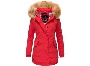 4059072095533 - MARIKOO Damen edler Wintermantel Parka mit Kunstfellkapuze Karmaa