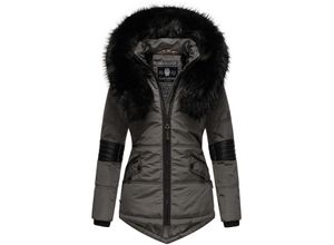 4059072126626 - NAVAHOO Damen Winterjacke edle Steppjacke mit Schwarzem Kunstpelzkragen Nirvana