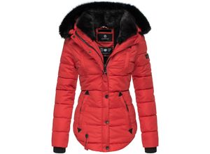 4059072131330 - MARIKOO Damen Designer Steppjacke Winter Jacke mit edler Kunstpelz Kapuze Lotusblüte