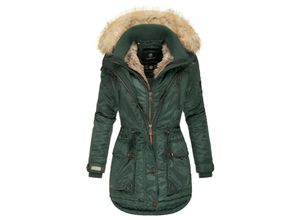 4059072147942 - MARIKOO Damen Designer Wintermantel Winter Parka mit Kunstpelz-Kapuze Grinsekatze