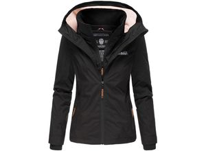 4059072318359 - MARIKOO Damen Sportliche Outdoorjacke Übergangs Regenjacke mit Kapuze Erdbeere