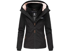 4059072318403 - MARIKOO Damen Sportliche Outdoorjacke Übergangs Regenjacke mit Kapuze Erdbeere