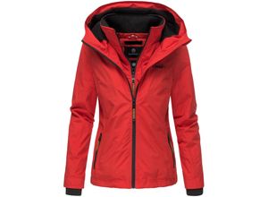 4059072318472 - MARIKOO Damen Sportliche Outdoorjacke Übergangs Regenjacke mit Kapuze Erdbeere