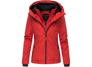 4059072318502 - MARIKOO Damen Sportliche Outdoorjacke Übergangs Regenjacke mit Kapuze Erdbeere