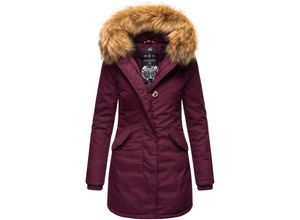 4059072344044 - MARIKOO Damen edler Wintermantel Parka mit Kunstfellkapuze Karmaa Princess