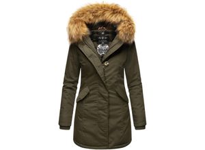 4059072344136 - MARIKOO Damen edler Wintermantel Parka mit Kunstfellkapuze Karmaa Princess