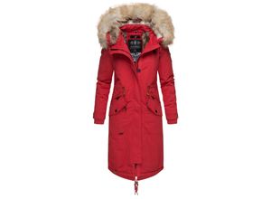 4059072344181 - NAVAHOO Damen Designer Langer Wintermantel Parka mit Kunstfell-Kapuze Kin-Joo