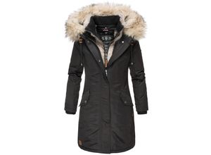 4059072361669 - NAVAHOO Damen Warmer Wintermantel Winterparka mit Kunstfell-Kapuze Daylight