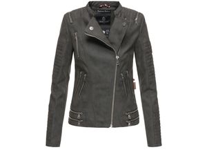 4059072405585 - MARIKOO Damen Designer Übergangs Bikerjacke Kunstlederjacke Akikoo