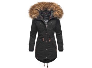 4059072412866 - MARIKOO Damen Wintermantel stylischer Winterparka mit abnehmbarem Kunstfell Laviva Princess