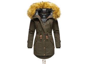 4059072412965 - MARIKOO Damen Wintermantel stylischer Winterparka mit abnehmbarem Kunstfell Laviva Princess