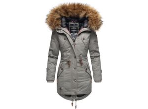 4059072413115 - MARIKOO Damen Wintermantel stylischer Winterparka mit abnehmbarem Kunstfell Laviva Princess