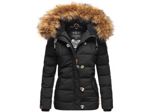 4059072418387 - NAVAHOO Damen Stylische Winterjacke Steppjacke mit Kunstpelz Kapuze Zoja