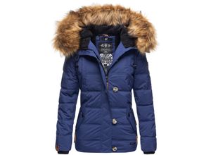 4059072418448 - NAVAHOO Damen Stylische Winterjacke Steppjacke mit Kunstpelz Kapuze Zoja