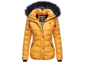 4059072418806 - NAVAHOO Damen Modische Winterjacke Steppjacke mit Kunstpelz Kapuze Zuckerbiene