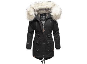 4059072420236 - NAVAHOO Damen stylischer Wintermantel Baumwollparka mit Kunstfell-Kapuze Honigfee