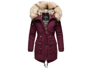 4059072420410 - NAVAHOO Damen stylischer Wintermantel Baumwollparka mit Kunstfell-Kapuze Honigfee