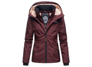 4059072423480 - MARIKOO Damen Sportliche Outdoorjacke Übergangs Regenjacke mit Kapuze Erdbeere