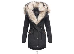 4059072423817 - NAVAHOO Damen Wintermantel Dicker Winterparka mit 2 Kunstpelz-Kapuzen Sweety