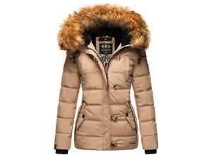 4059072425330 - NAVAHOO Damen Stylische Winterjacke Steppjacke mit Kunstpelz Kapuze Zoja