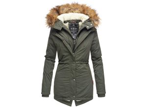 4059072426771 - MARIKOO Damen Edler Wintermantel Winterparka mit Kunstfellkapuze Akira