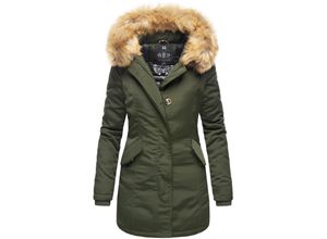 4059072426832 - MARIKOO Damen edler Wintermantel Parka mit Kunstfellkapuze Karmaa